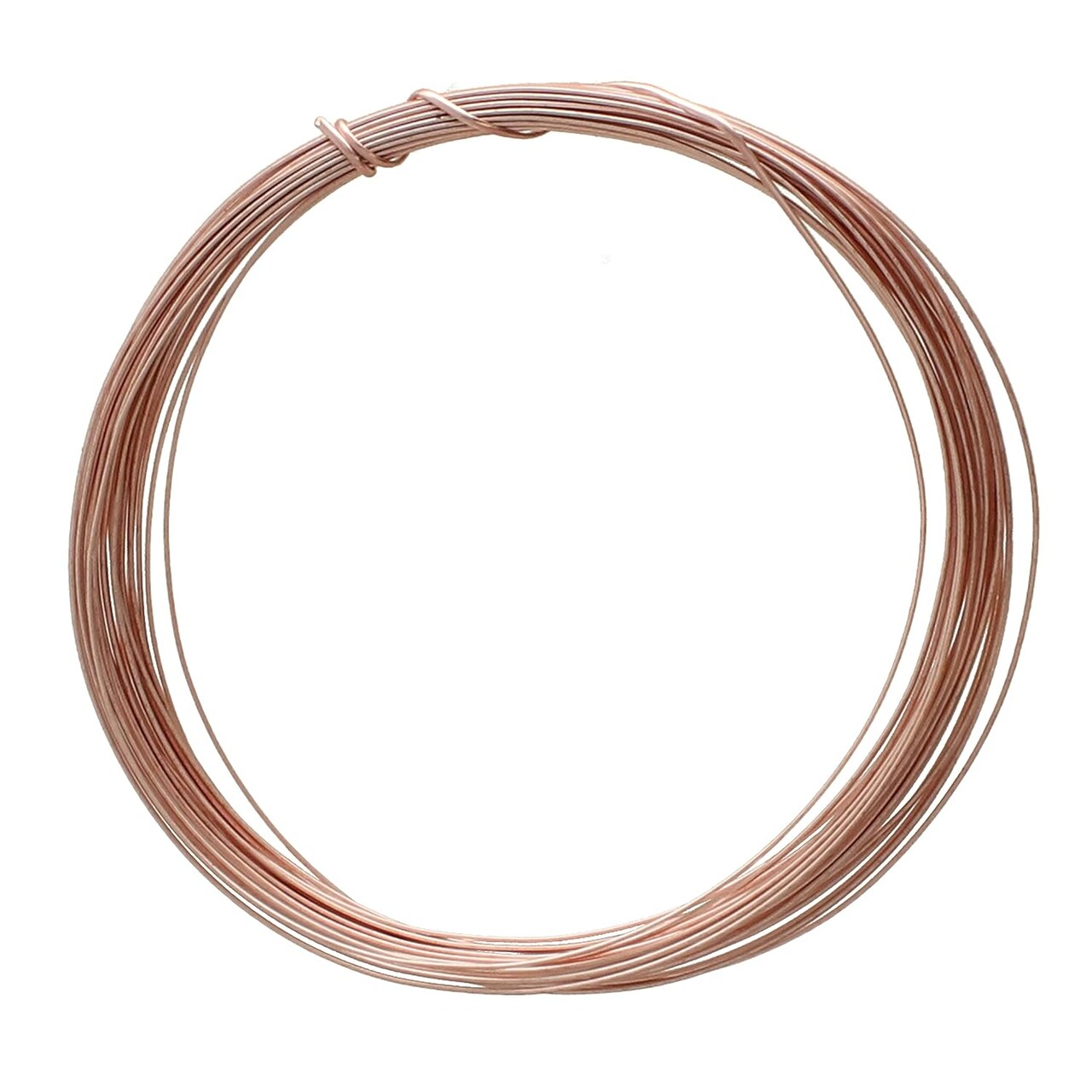 The Beadsmith Half-Round Craft Wire - Medium Temper Beading Wire, Rose Gold Color, 21 Gauge, 4 Yards